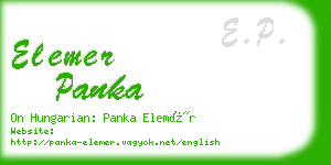 elemer panka business card